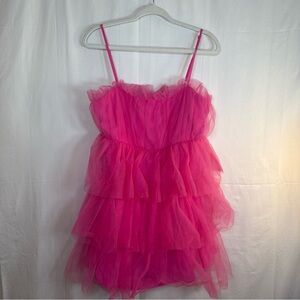 TCEC Pink Layered Mini Dress Size Large NWT